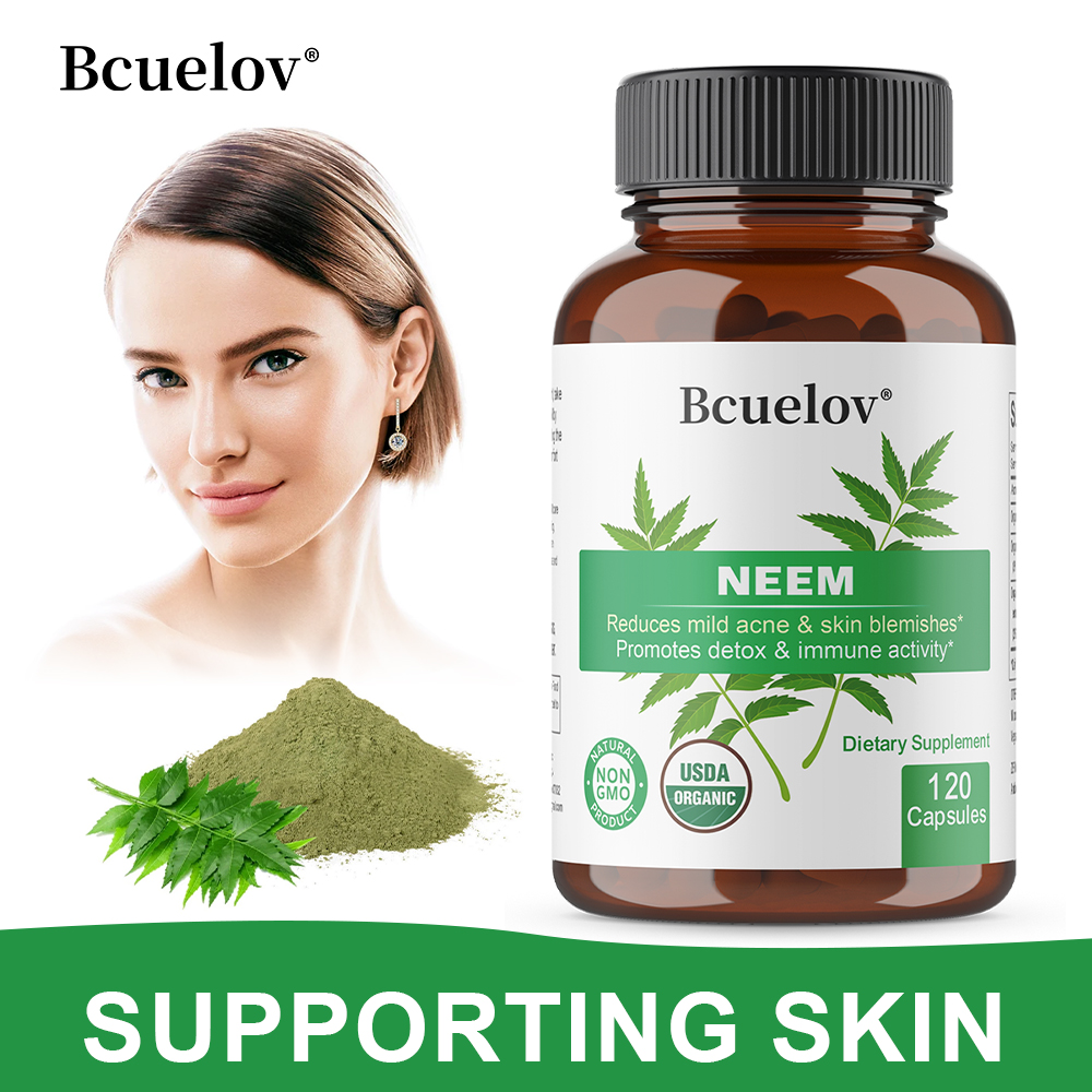 Organic Neem Leaf Capsules, He - Herbal Supplement ulasan dan harga